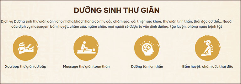 Dịch vụ dưỡng sinh thư giãn tại Diệu pháp Đỗ Minh